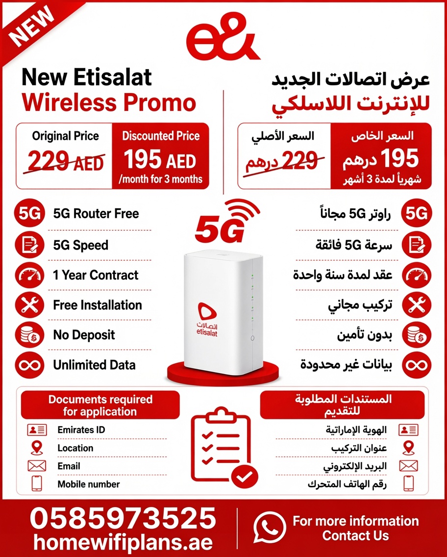Etisalat Home Internet Plans | eLife Packages, 5G Home WiFi & Prices in UAE